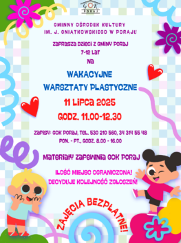WAKACYJNE WARSZTATY PLASTYCZNE